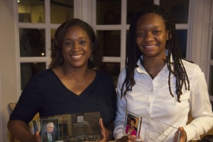 Mitchell (right) was presented with her award by Tracie Potts of NBC News Channel at an NLP staff and board dinner in June.