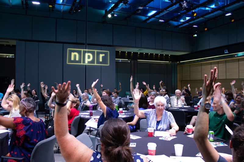 Montgomery County, Maryland, educators filled a meeting room at NPR headquarters at the start of NewsLitCamp.