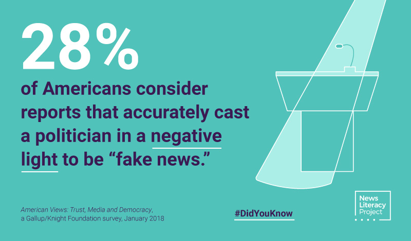 28% of Americans consider reports that accurately cast a politician in a negative light to be "fake news"