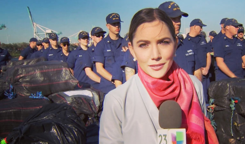 Maria Alesia Sosa reporting for Univision.