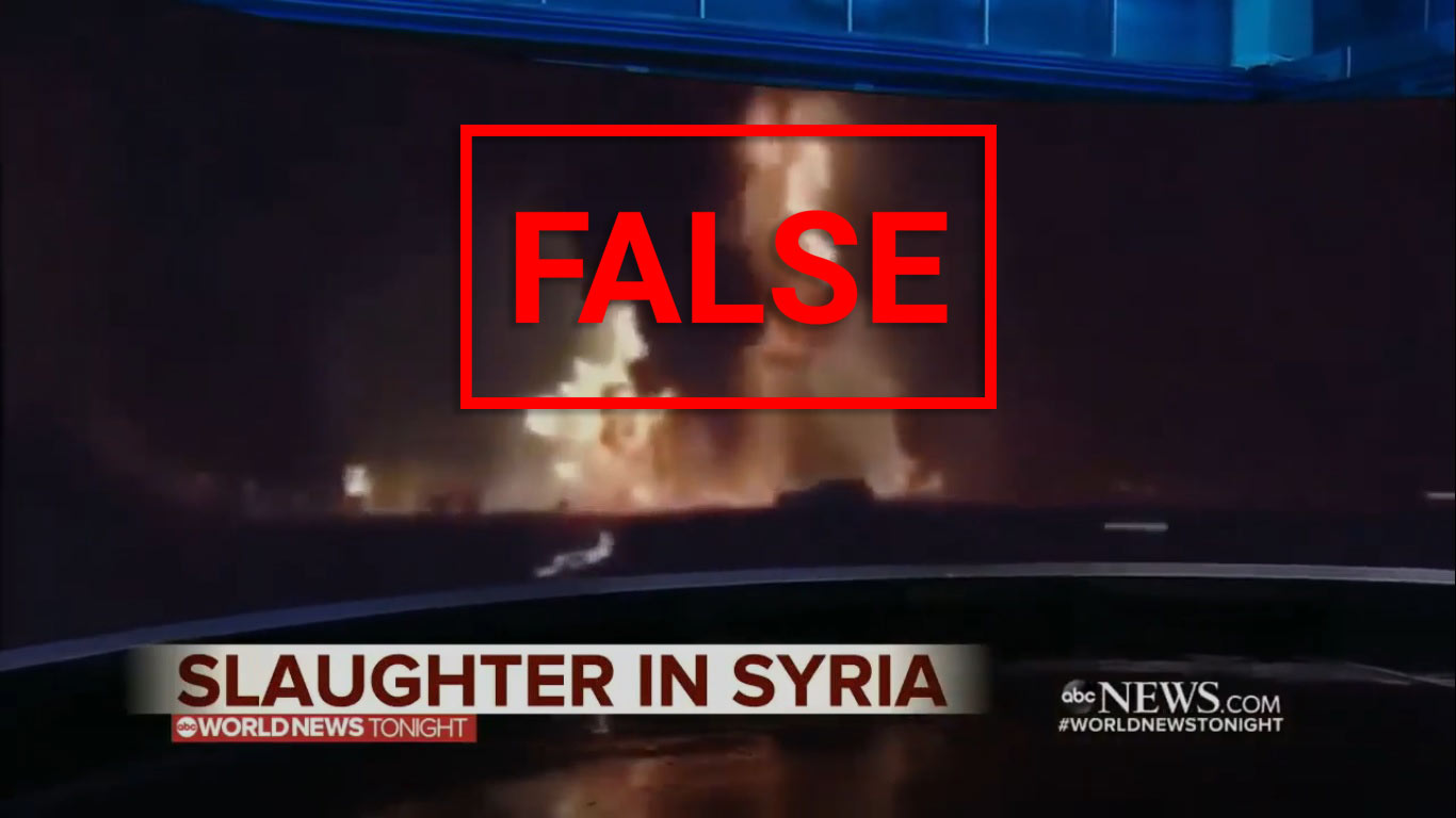 Screenshot of false video aired on ABC