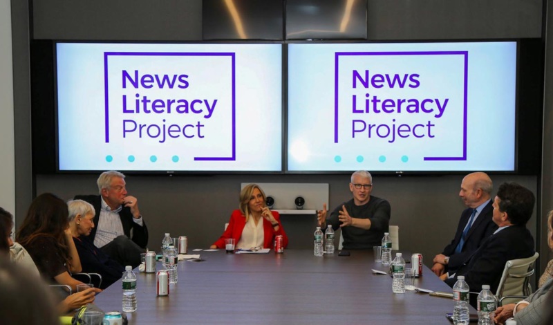 CNN's Alisyn Camerota and Anderson Cooper hosted the News Literacy Project at its new offices in New York City.