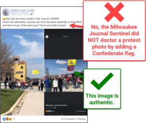doctored flag protest 