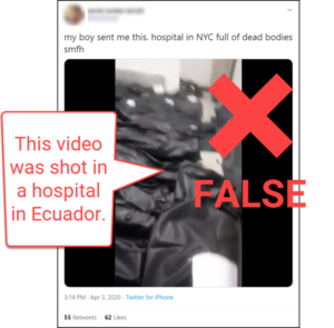 body bag video image from Ecuador: Covid-19