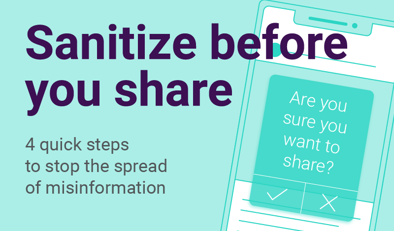 sanitize before you share infographic