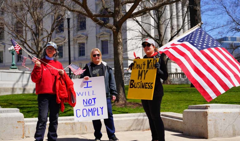 Rally organized to protest Governor Tony Evers Stay at Home order during the COVID-19 pandemic