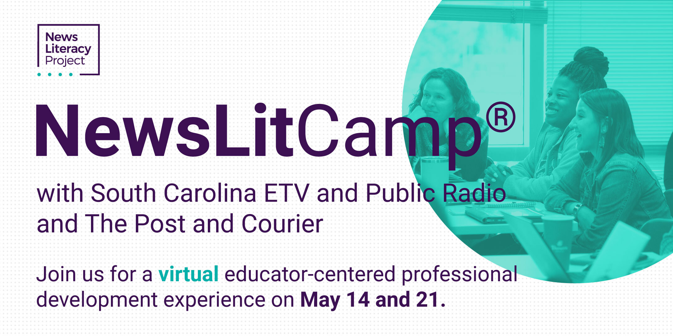 News Lit Camp with South Carolina ETV and Public Radio and The Post and Courier banner