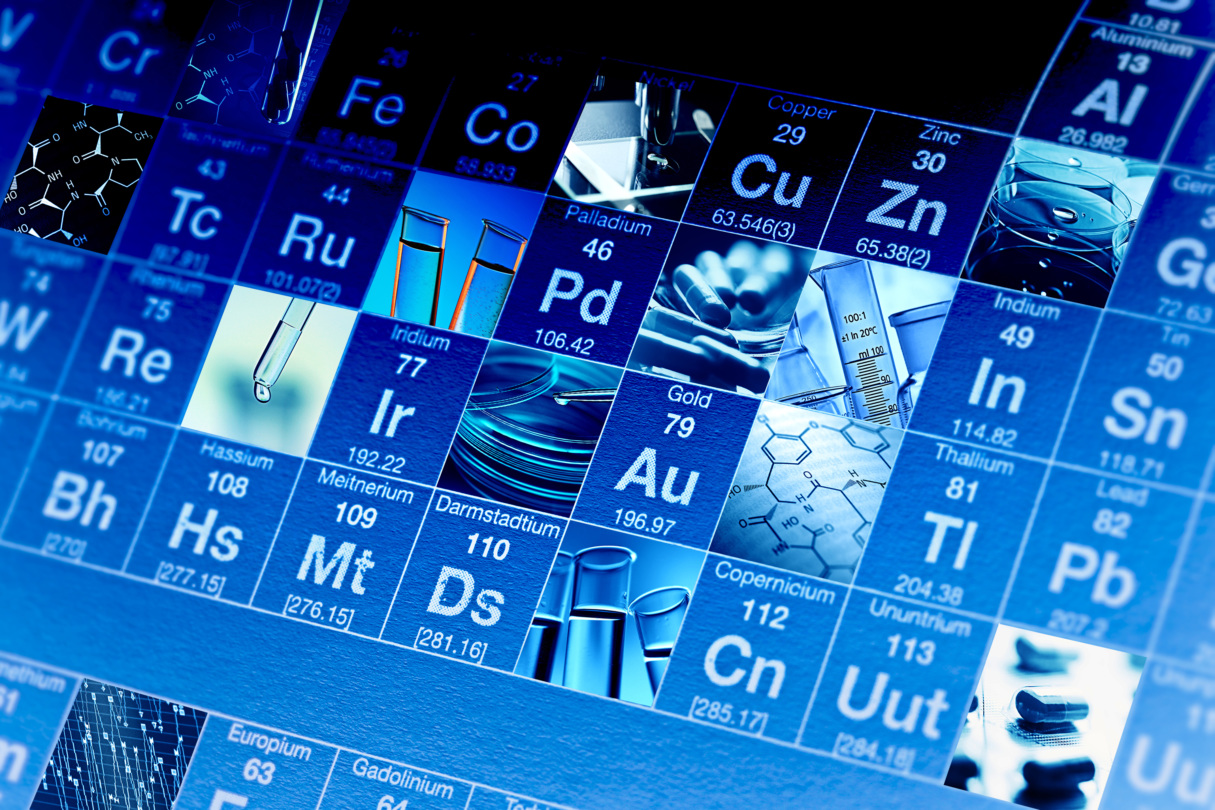 blue periodic table of elements