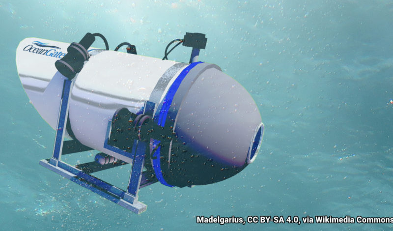 3D modeling of the Titan submersible at the beginning of the dive