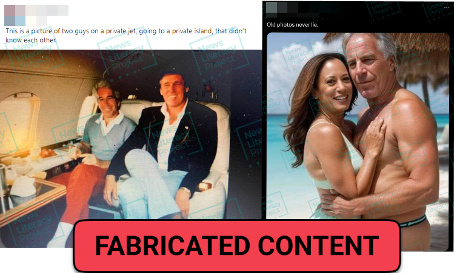 AI generated images have been circulating that depict former president Donald Trump and Vice President Kamala Harris with the late convicted sex offender Jeffrey Epstein.