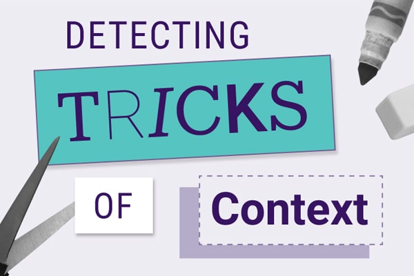 A thumbnail illustration says “Detecting tricks of context” on cutouts of paper next to a pair of scissors and an open marker.