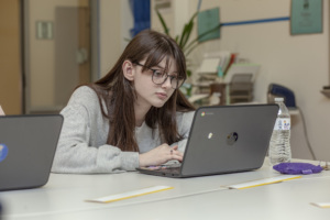 A student uses Checkology