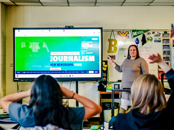 WeirHS-05-600x450 - The News Literacy Project Weirton High journalism and media literacy teacher Morgan Bricker uses News Literacy Project resources in her classes.