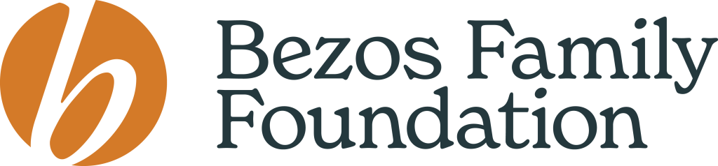 Bezos Family Foundation logo with an orange circular mark and dark blue text.